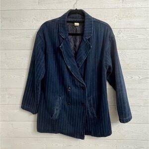 Fury Women’s Blue Denim Double Breast Jacket. Size L